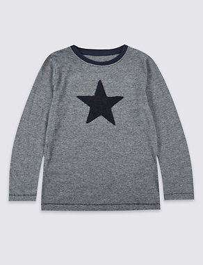 Pure Cotton Star Print Top (3 Months - 5 Years) Image 2 of 3