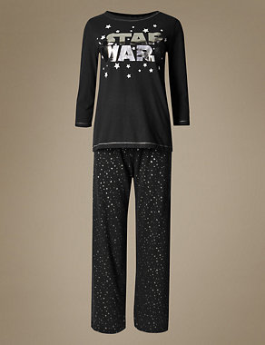 Pure Cotton Star Wars™ ¾ Sleeve Pyjama Set Image 2 of 4