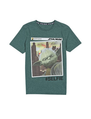 Pure Cotton Star Wars™ Yoda Selfie T-Shirt (5-14 Years) Image 2 of 3