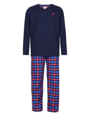 Pure Cotton Stay Soft Checked Pyjamas (5-14 Years) Image 2 of 5