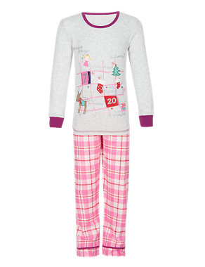 Pure Cotton Stay Soft Christmas List Pyjamas (1-7 Years) Image 2 of 5