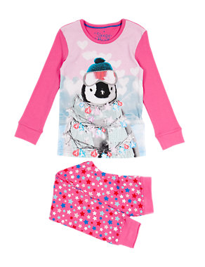 Pure Cotton Stay Soft Penguin Pyjamas (1-8 Years) Image 2 of 4