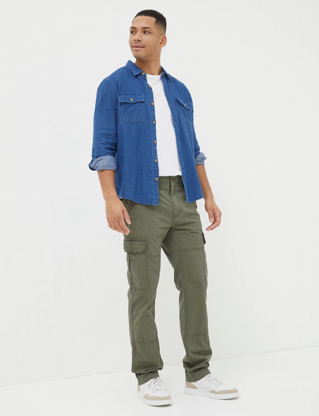 Pure Cotton Straight Fit Cargo Trousers 3 of 5