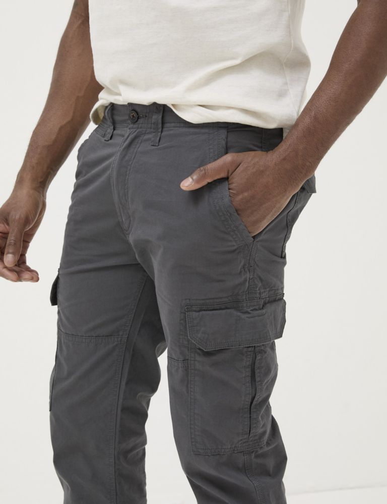 Pure Cotton Straight Fit Cargo Trousers 4 of 4