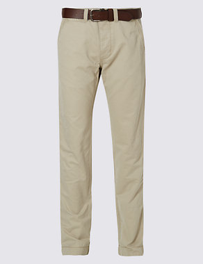 Pure Cotton Straight Fit Chinos Image 2 of 4