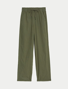 Pure Cotton Straight Leg Ankle Grazer Trousers Image 2 of 6