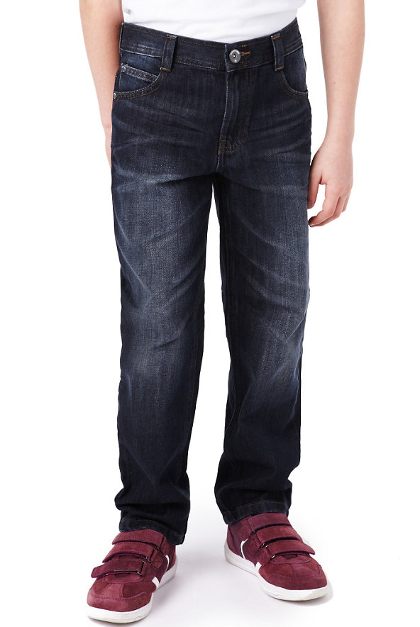 Pure Cotton Straight Leg Jeans Image 1 of 1