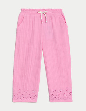 Pure Cotton Straight Leg Trousers (2-8 Yrs) Image 2 of 6