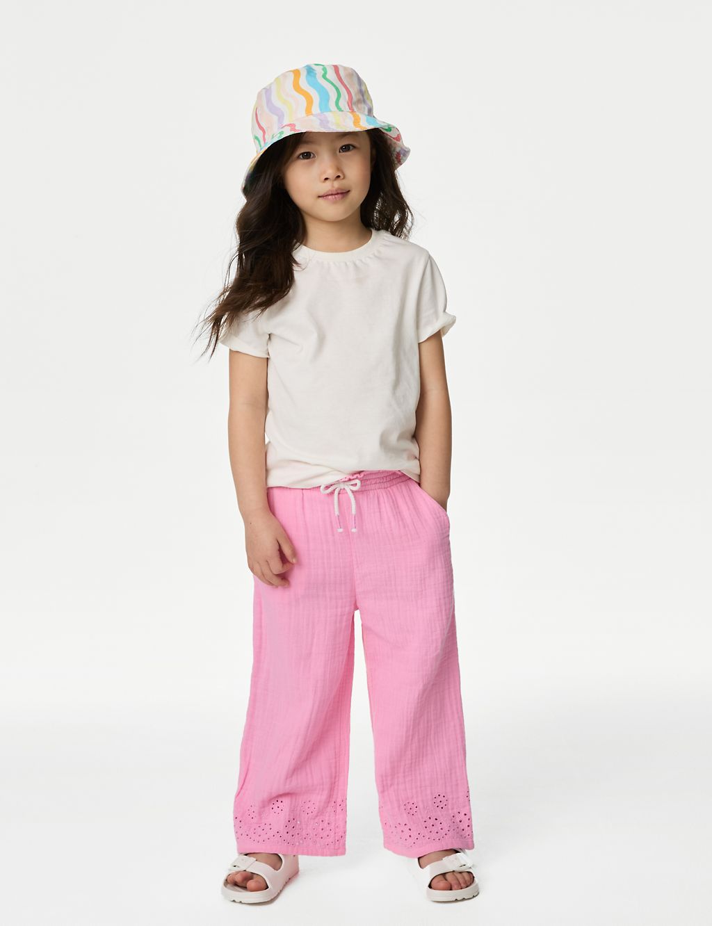 Pure Cotton Straight Leg Trousers (2-8 Yrs) 2 of 6