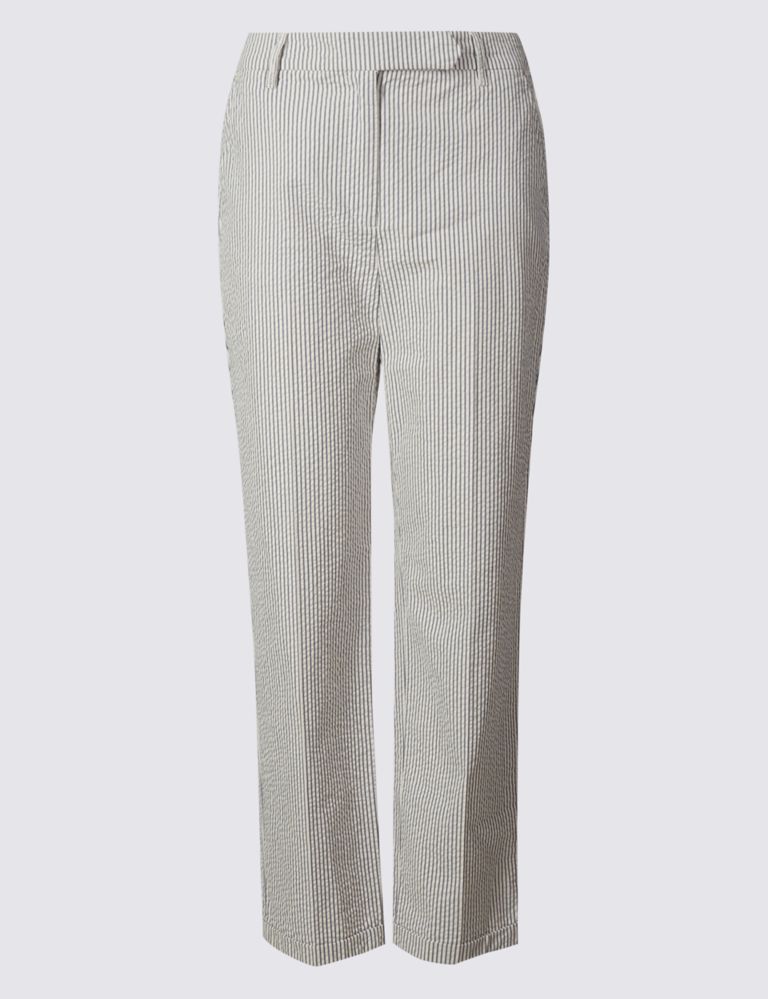 Pure Cotton Straight Leg Trousers 2 of 6