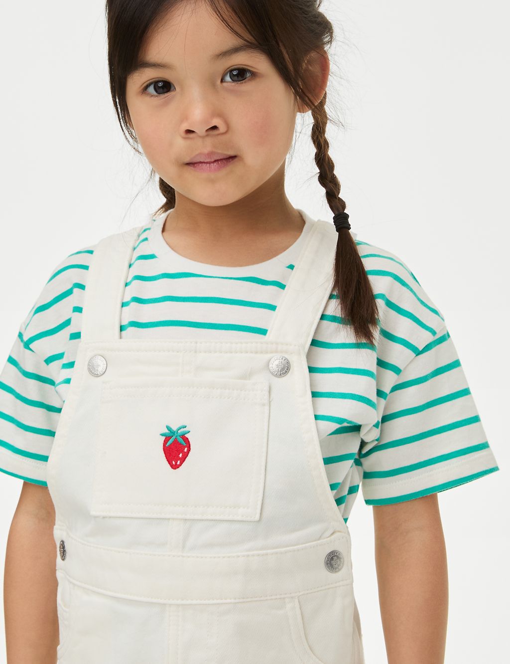 Pure Cotton Strawberry Pinafore Outfit (2-8 Yrs) 2 of 4
