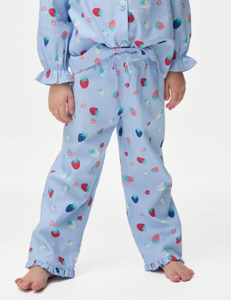 Pure Cotton Strawberry Print Pyjamas (1-8 Yrs) 4 of 4