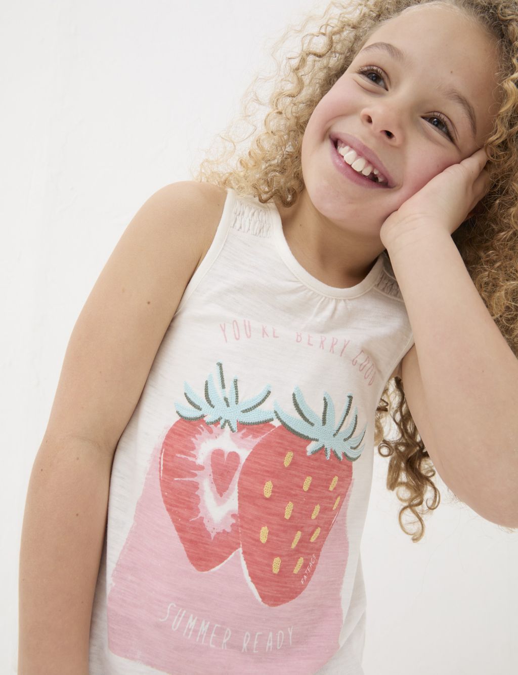 Pure Cotton Strawberry Vest (3-13 Yrs) 4 of 4