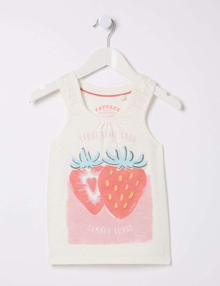Pure Cotton Strawberry Vest (3-13 Yrs) 2 of 4