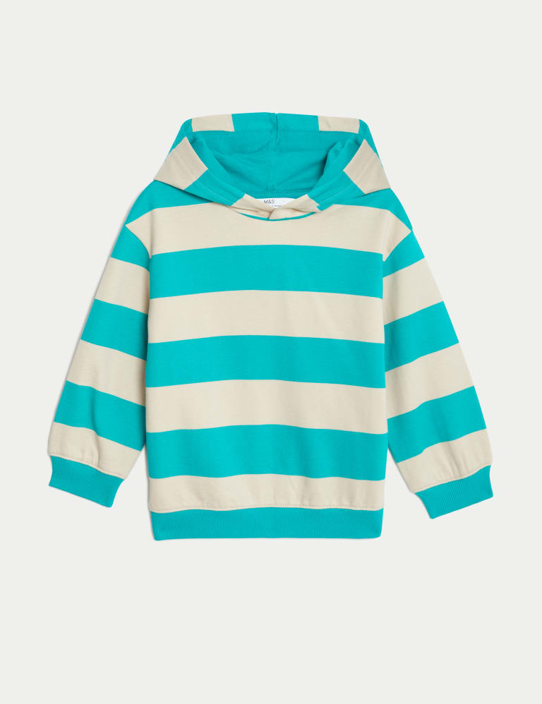 Pure Cotton Stripe Hoodie (2-8 Yrs) 2 of 5