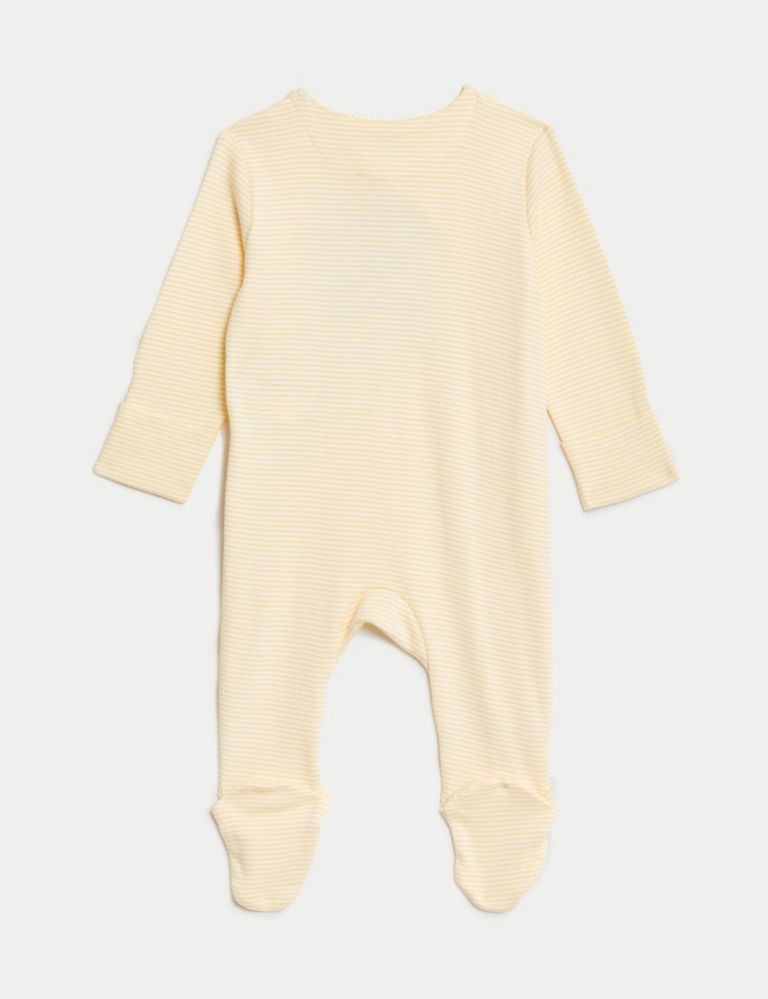 Pure Cotton Striped Auntie Sleepsuit (7lbs-9 Mths) 2 of 4