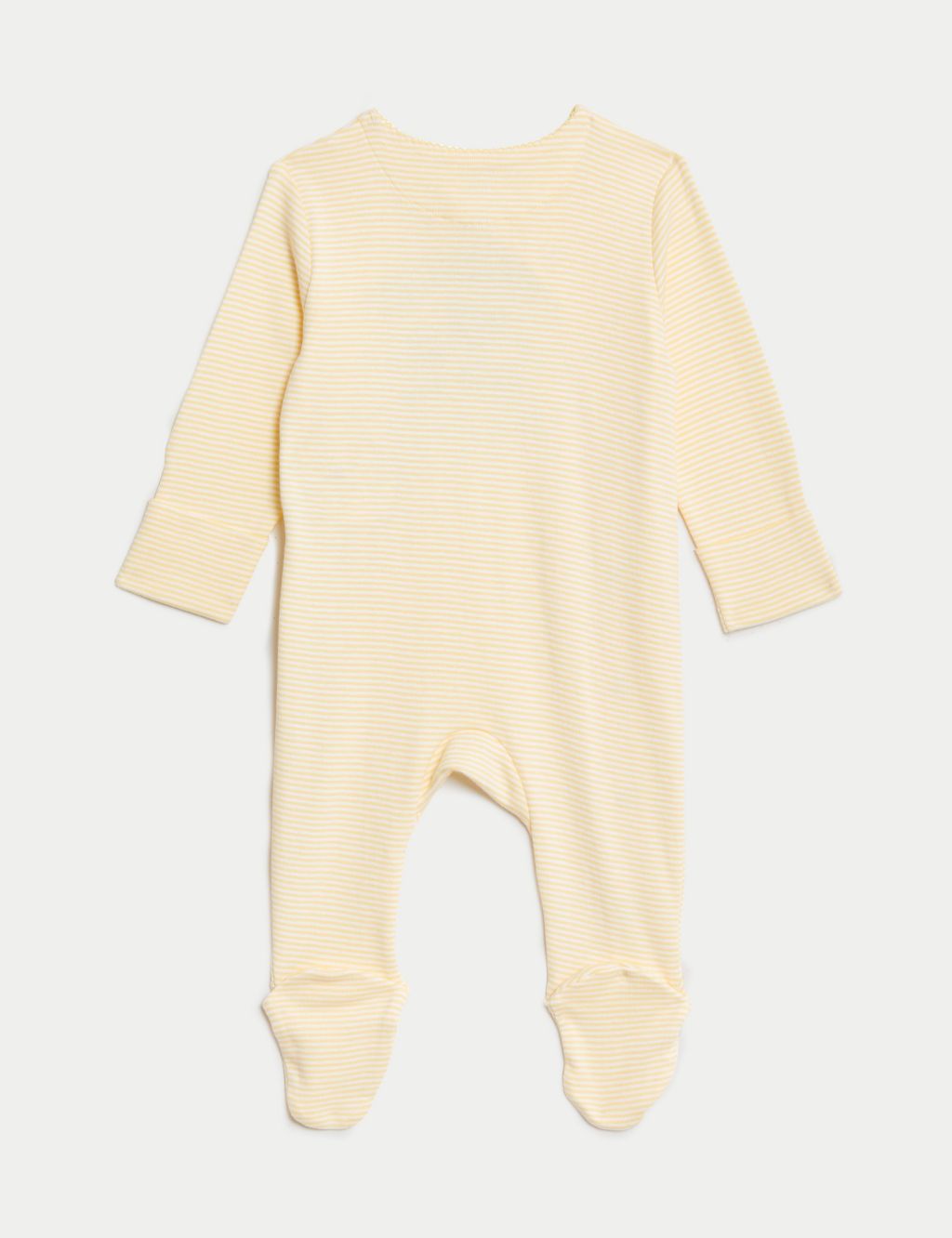 Pure Cotton Striped Auntie Sleepsuit (7lbs-9 Mths) 1 of 4