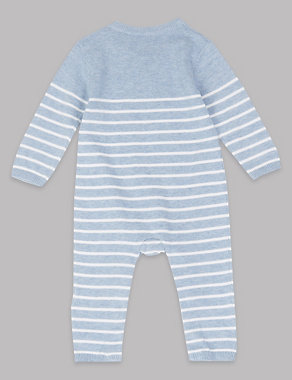 Pure Cotton Striped Baby All in One Image 2 of 3