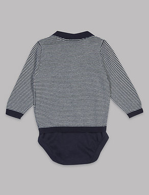 Pure Cotton Striped Baby Bodysuit Image 2 of 3