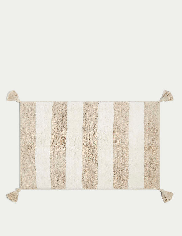 Pure Cotton Striped Bath Mat Image 1 of 2