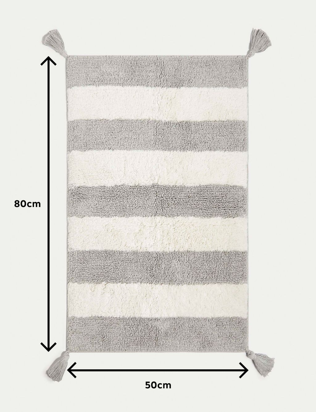 Pure Cotton Striped Bath Mat 2 of 3