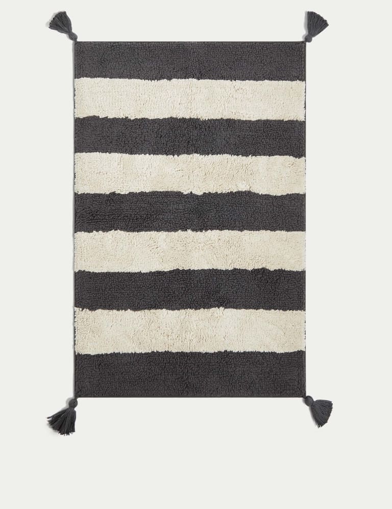 Pure Cotton Striped Bath Mat 2 of 3