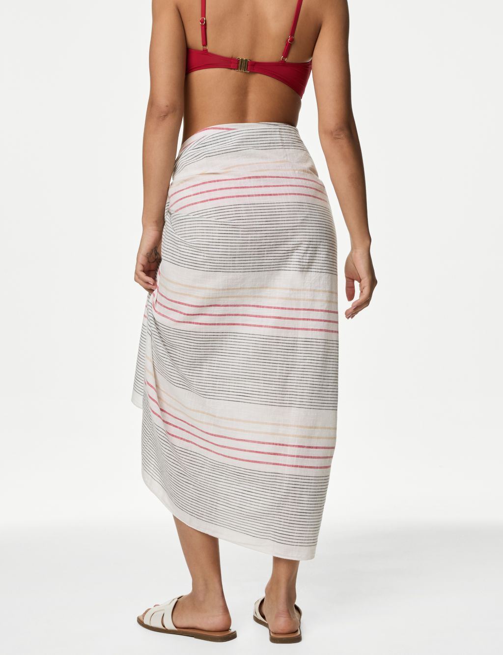 Pure Cotton Striped Beach Cover Up Sarong 5 of 6