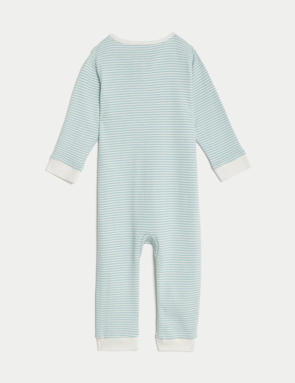Pure Cotton Striped Bear Zip Sleepsuit (7lbs-1 Yrs) 1 of 3