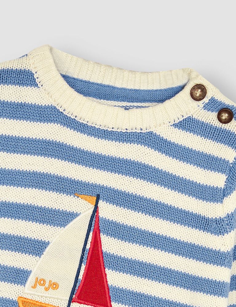 Pure Cotton Striped Boat Jumper (6 Mths-5 Yrs) 3 of 4