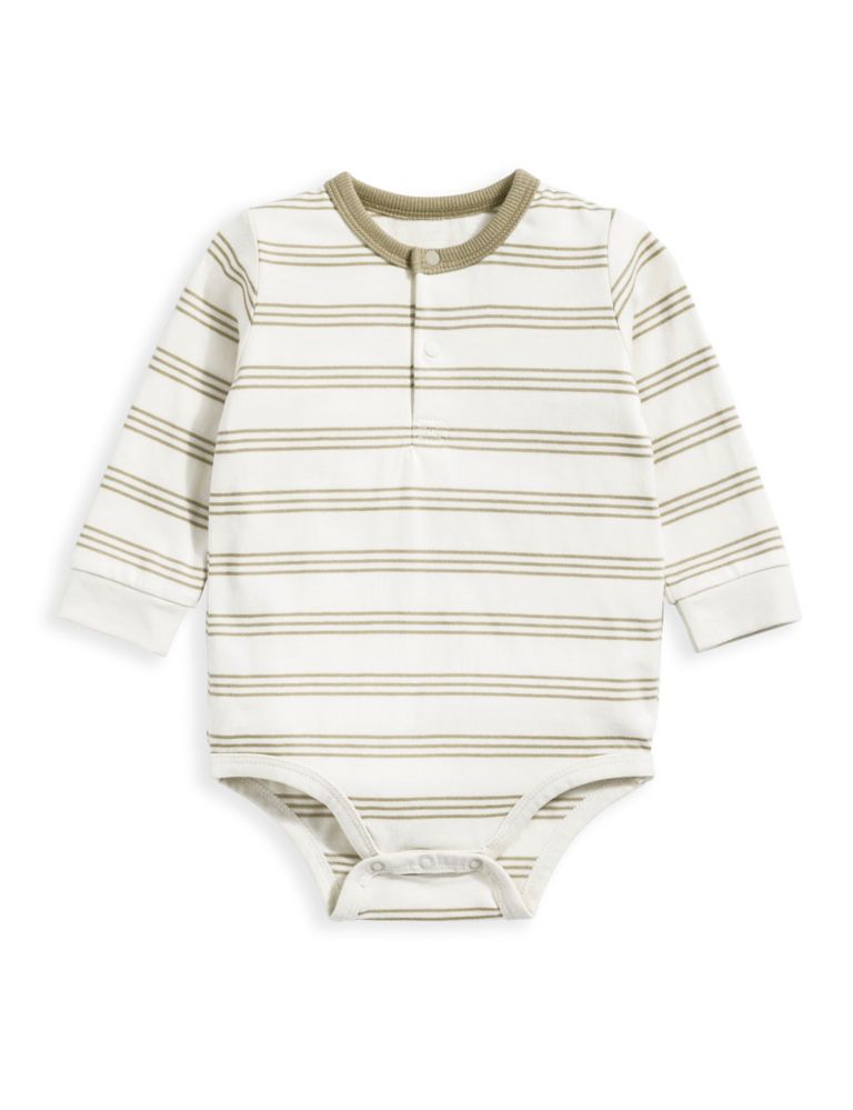 Pure Cotton Striped Bodysuit (0-3 Yrs) 2 of 2