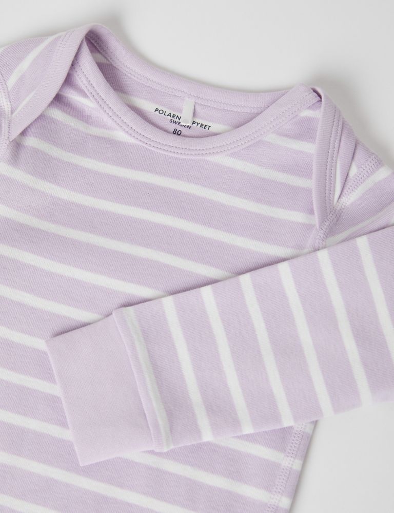 Pure Cotton Striped Bodysuit (7lbs-12 Mths) 3 of 4