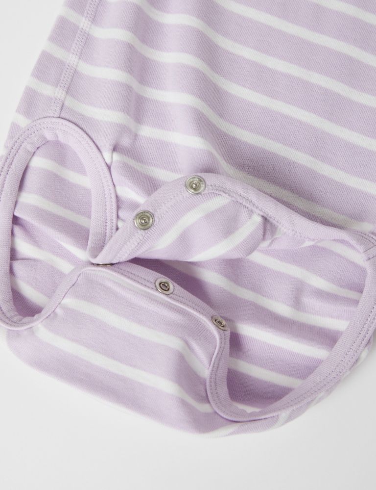 Pure Cotton Striped Bodysuit (7lbs-12 Mths) 4 of 4
