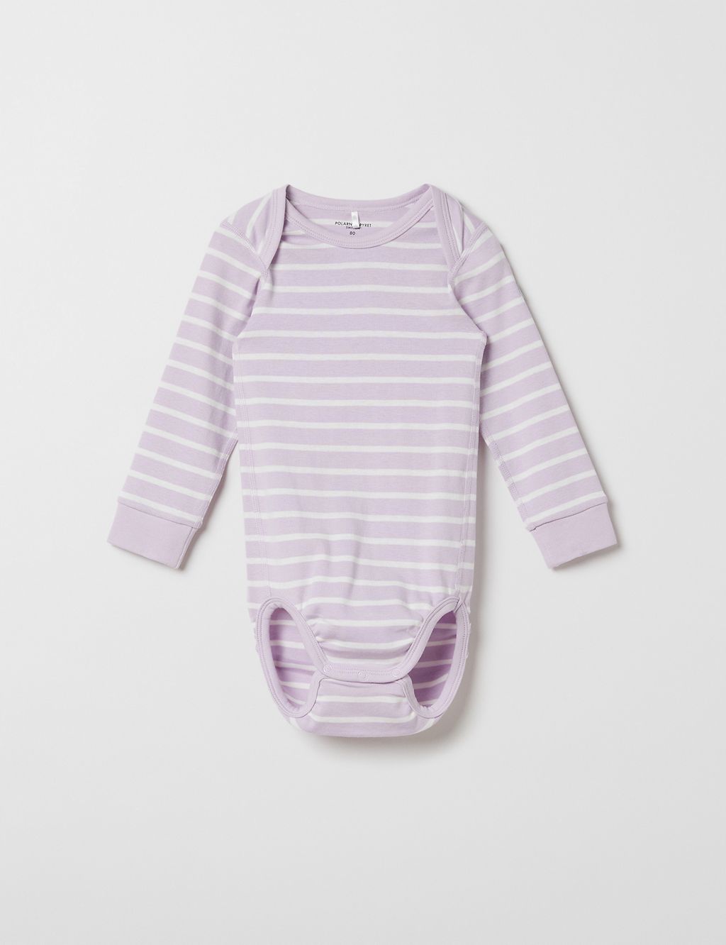 Pure Cotton Striped Bodysuit (7lbs-12 Mths) 1 of 4