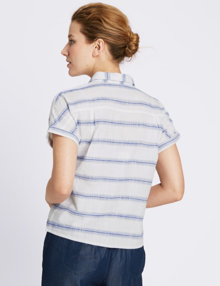Pure Cotton Striped Boxy Shirt 3 of 3