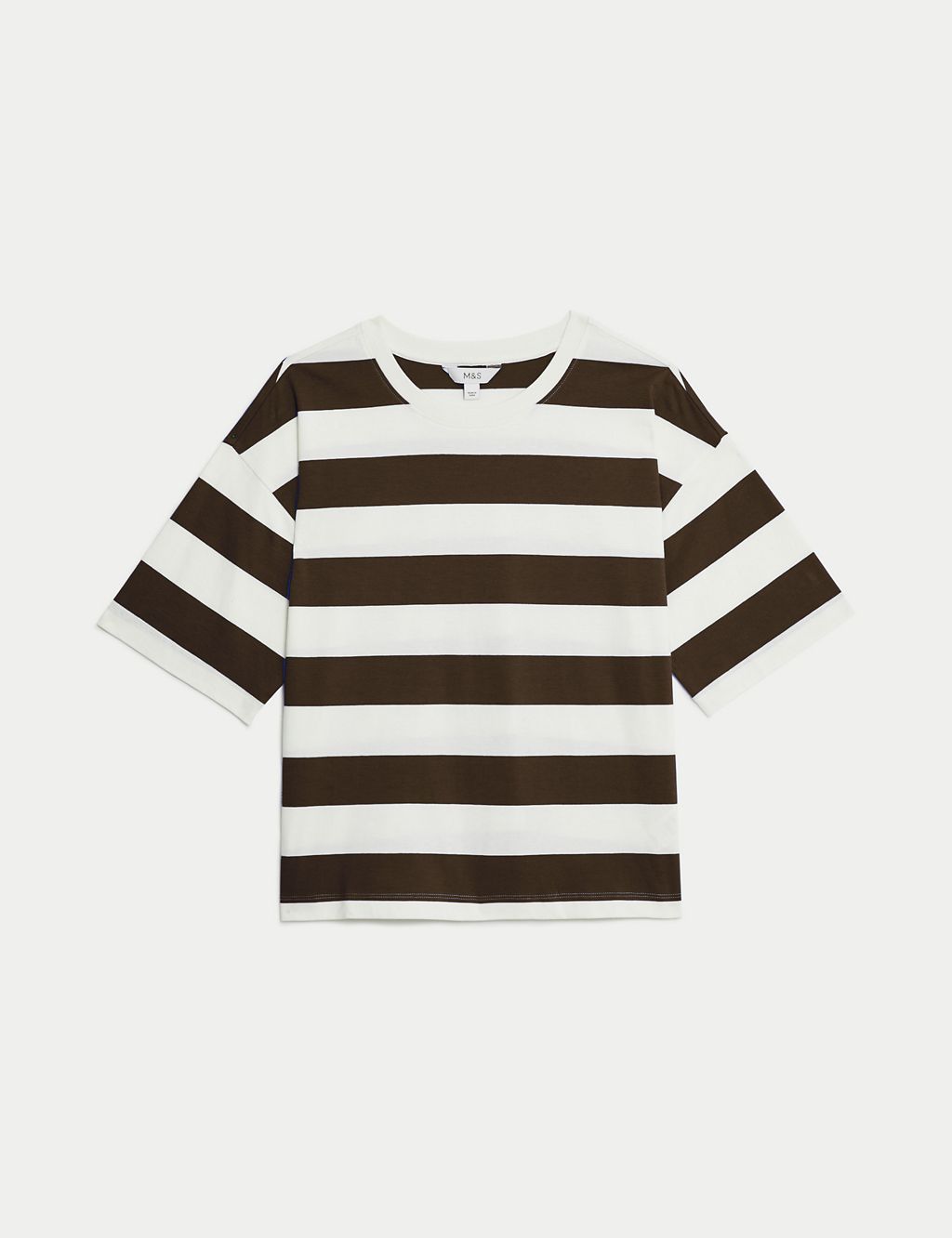 Pure Cotton Striped Boxy T-Shirt 1 of 5