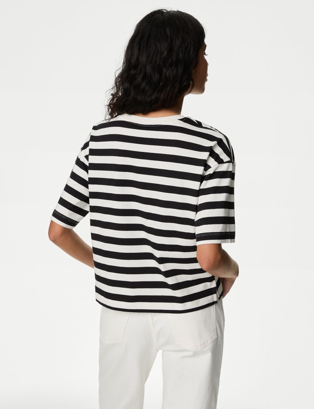 Pure Cotton Striped Boxy T-Shirt 2 of 5