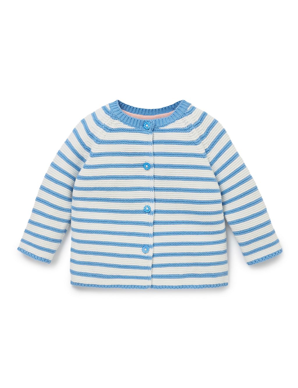 Pure Cotton Striped Cardigan 1 of 2