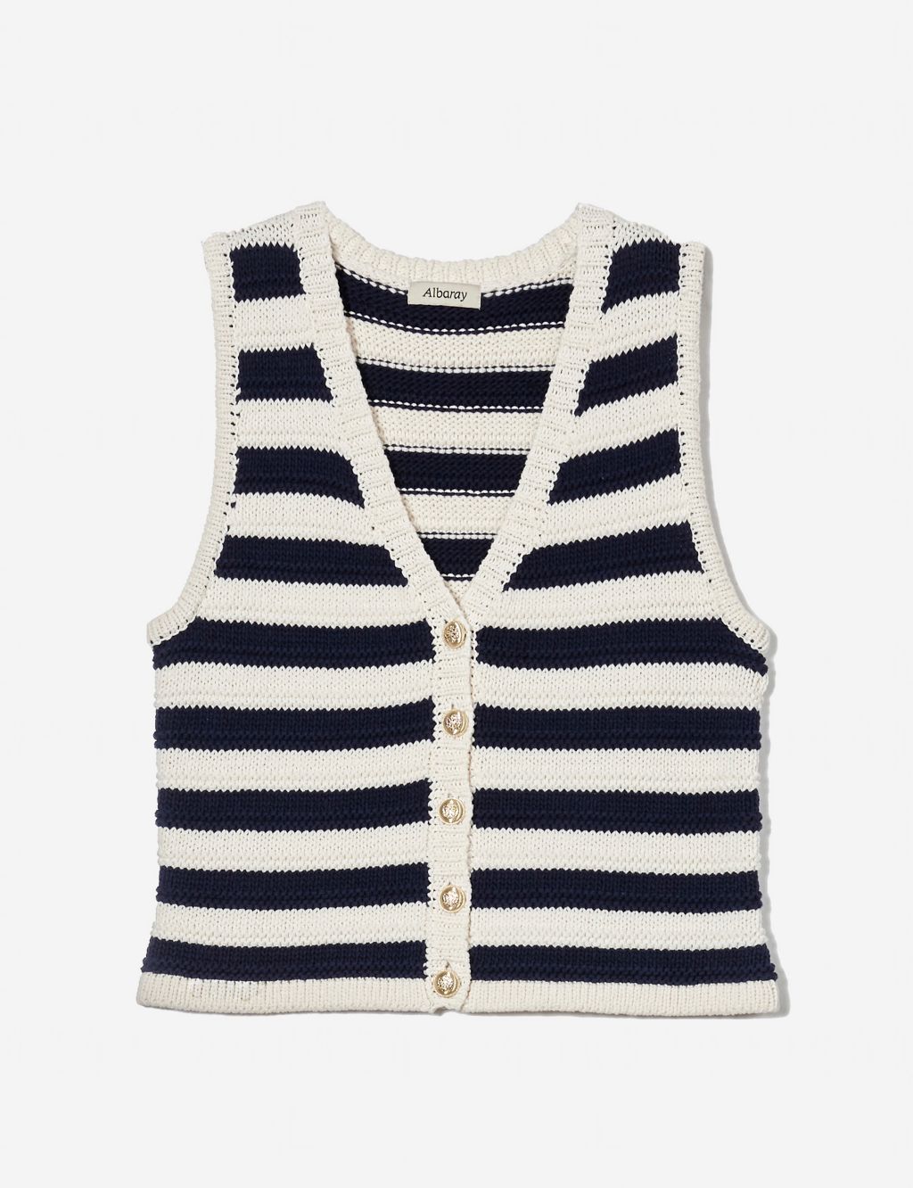 Pure Cotton Striped Cardigan 1 of 4