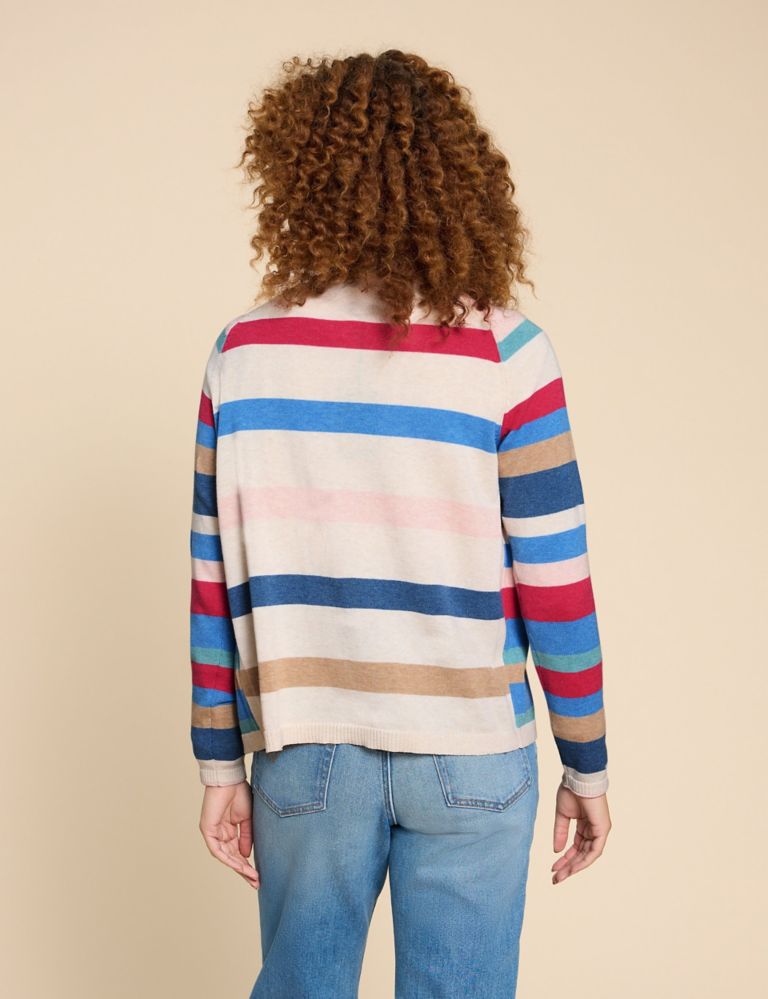 Pure Cotton Striped Cardigan 4 of 6