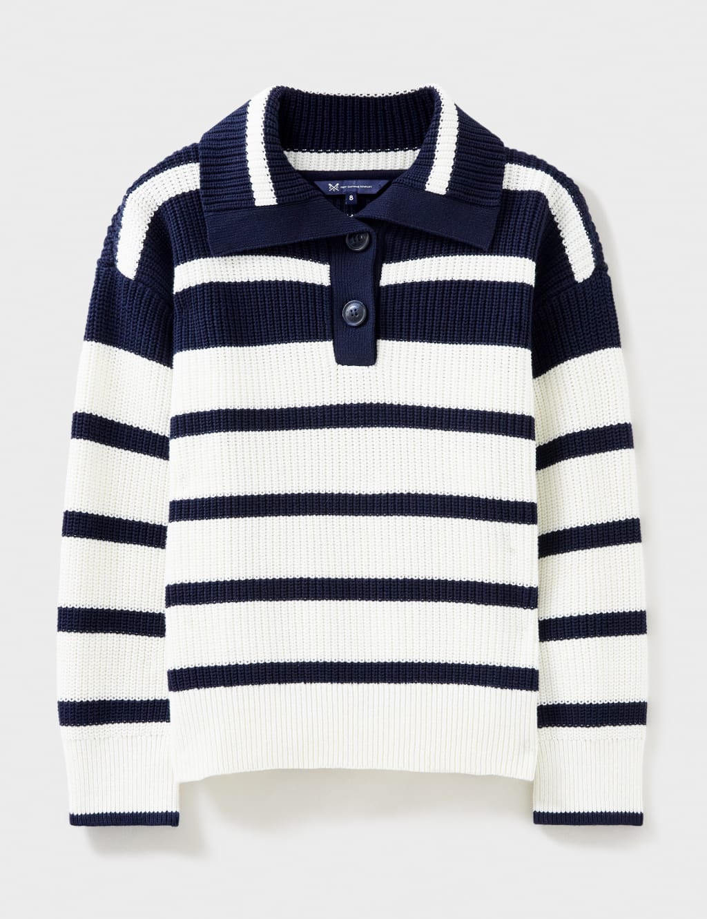 Pure Cotton Striped Collared Jumper Crew Clothing M&S