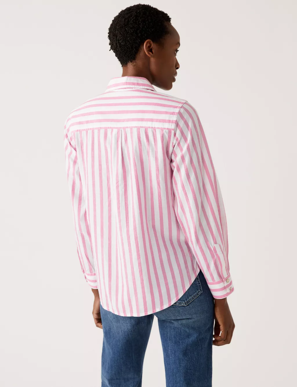Pure Cotton Striped Collared Longline Shirt | M&S Collection | M&S