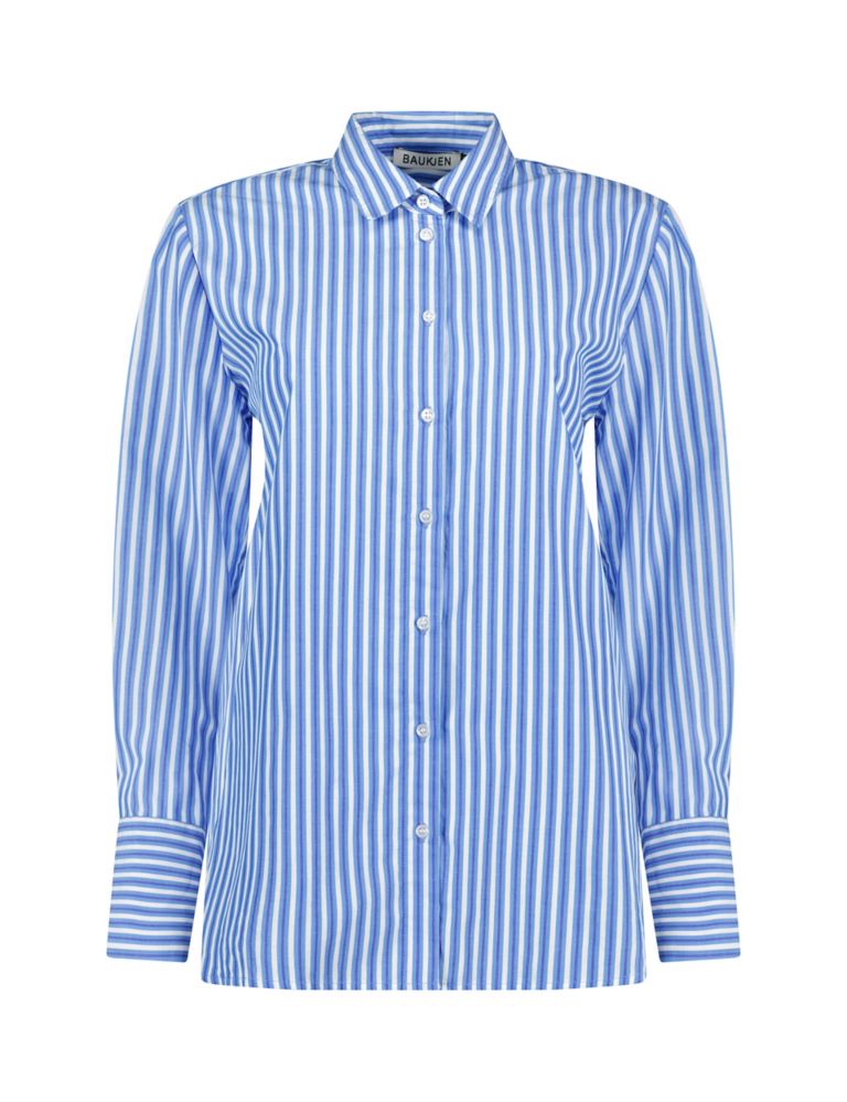 Pure Cotton Striped Collared Relaxed Shirt 2 of 5