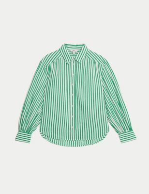 Pure Cotton Striped Collared Shirt Image 2 of 9