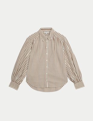 Pure Cotton Striped Collared Shirt Image 2 of 5