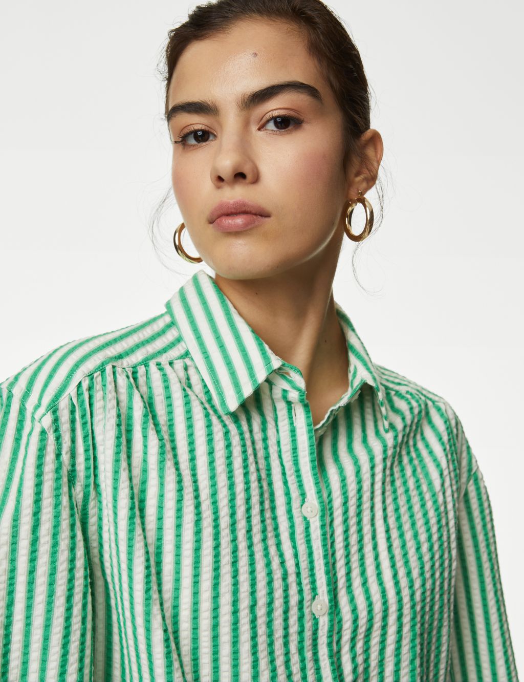 Pure Cotton Striped Collared Shirt 4 of 9