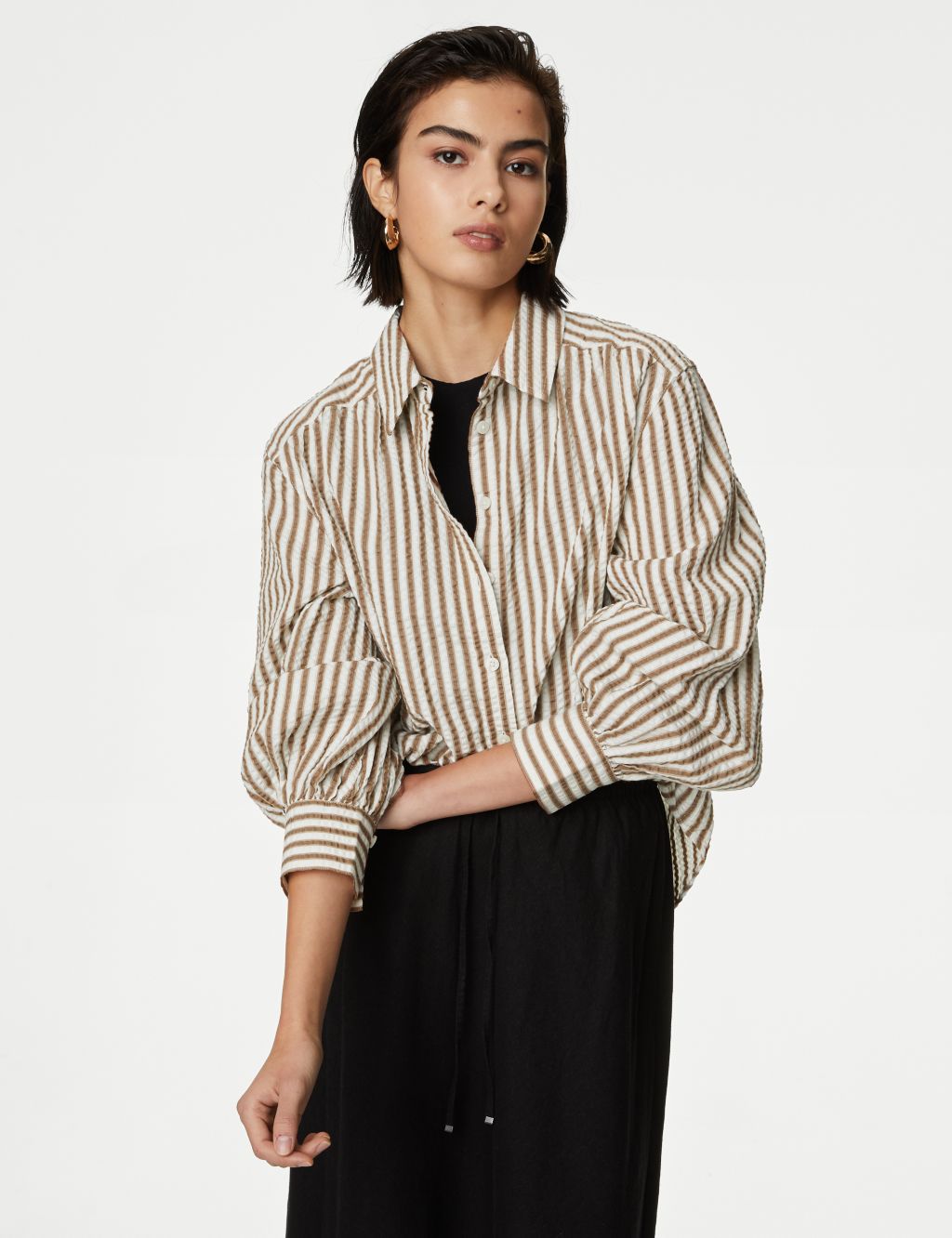 Pure Cotton Striped Collared Shirt 3 of 5