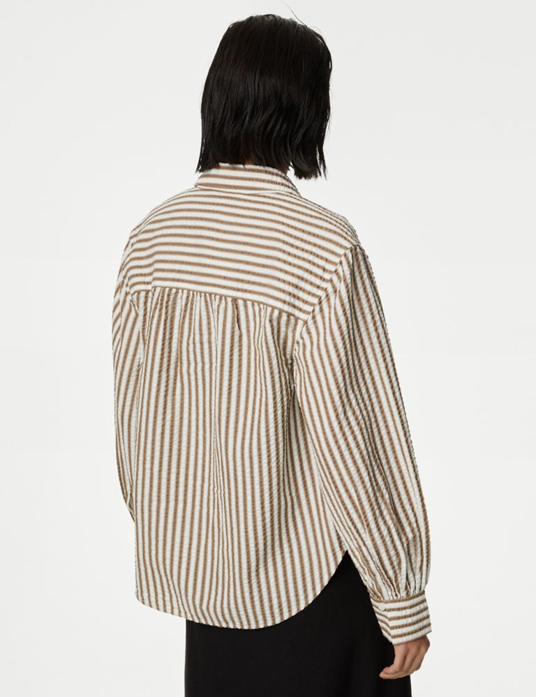 Pure Cotton Striped Collared Shirt 5 of 5
