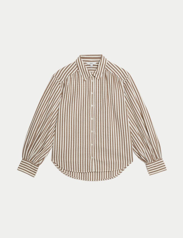 Pure Cotton Striped Collared Shirt 2 of 5