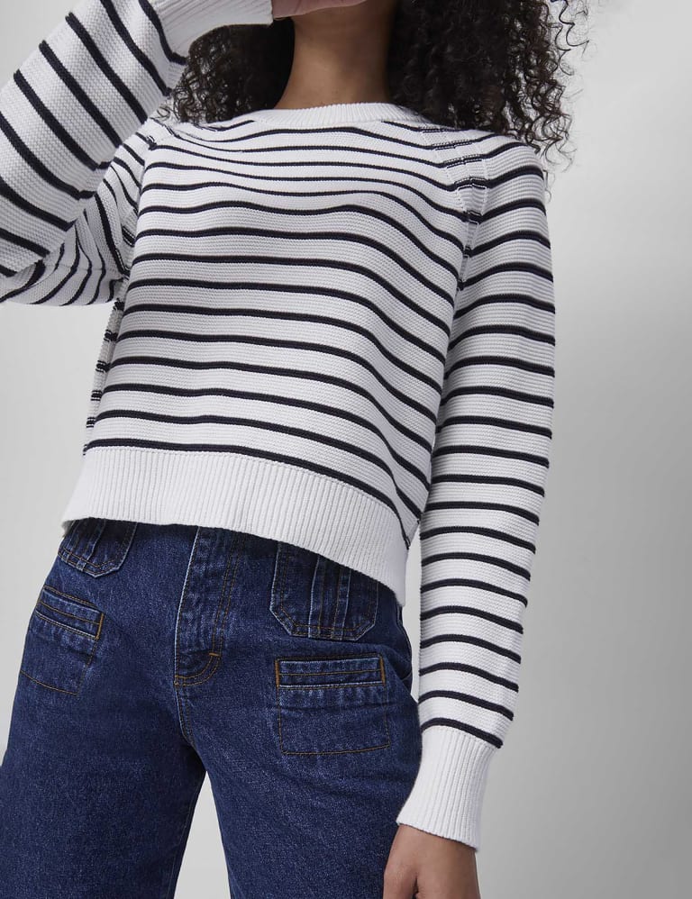 Pure Cotton Striped Crew Neck Jumper 4 of 4