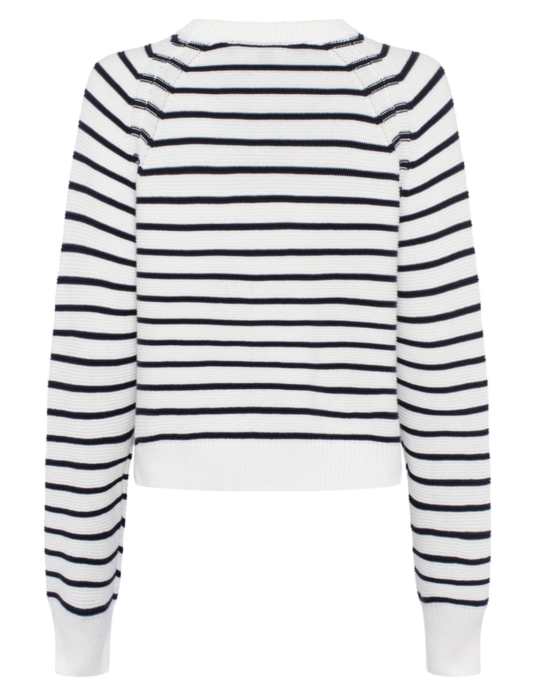 Pure Cotton Striped Crew Neck Jumper 2 of 4